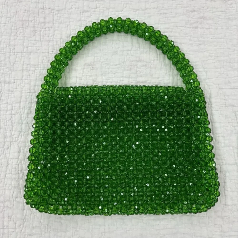 Green Beaded Handbag Women’s Evening Purse